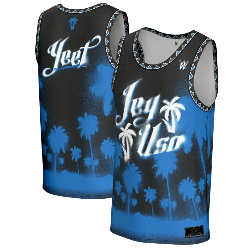 Men's ProSphere Black Jey Uso Palm Basketball Fashion Jersey sold by WWE