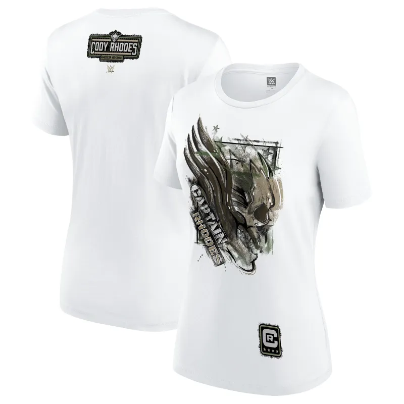 Women's White Cody Rhodes Captain Rhodes T-Shirt made by WWE