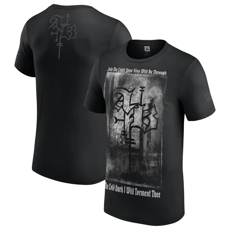 Men's Black Aleister Black Into The Light T-Shirt sold by WWE