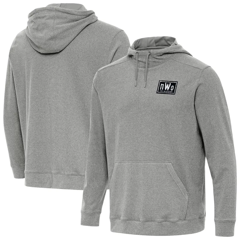 Men's Antigua Heather Charcoal nWo Cloud Hoodie sold by WWE