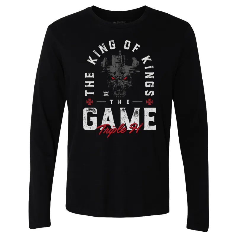 Men's 500 Level Black Triple H King Of Kings Skull Long Sleeve T-Shirt sold by WWE