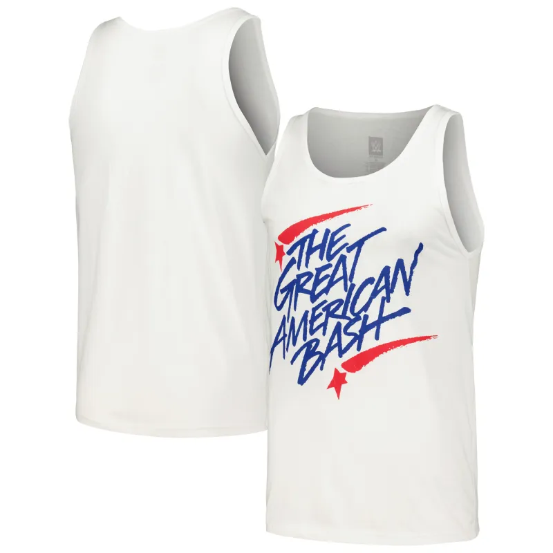 Men's White The Great American Bash Tank Top sold by WWE