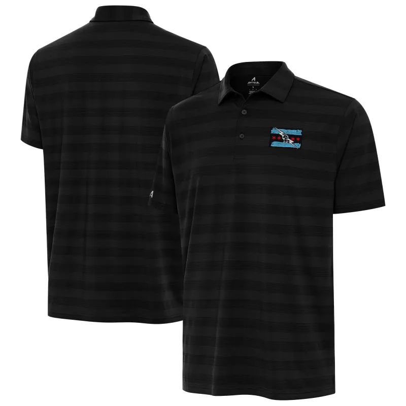 Men's Antigua Black CM Punk Tunnel Polo sold by WWE