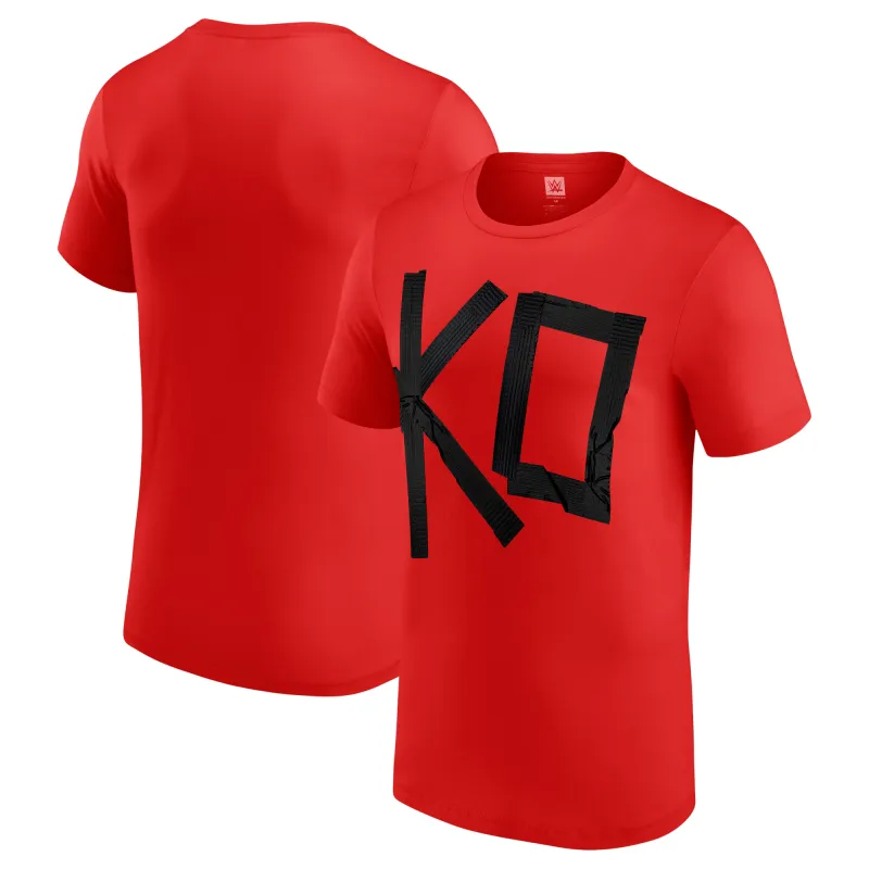Men's Red Kevin Owens KO Black Tape T-Shirt sold by WWE