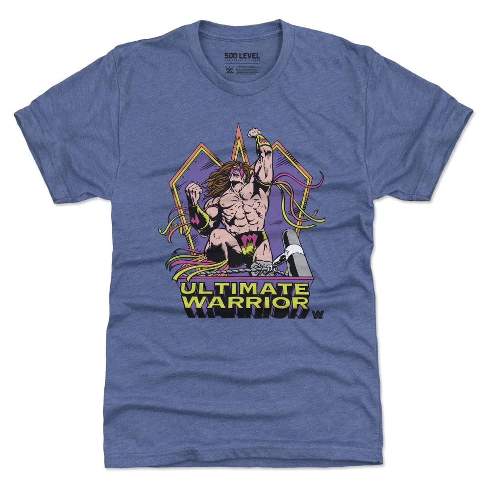 Men's 500 Level Heather Royal The Ultimate Warrior Retro Vector Tri-Blend T-Shirt sold by WWE