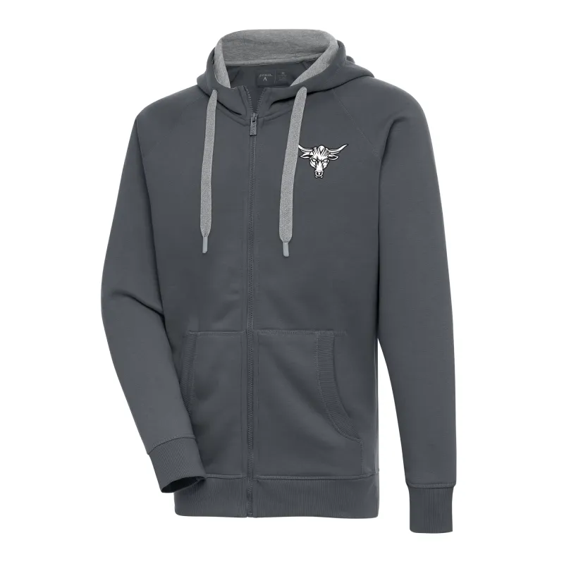 Men's Antigua Charcoal The Rock Victory Full-Zip Hoodie sold by WWE