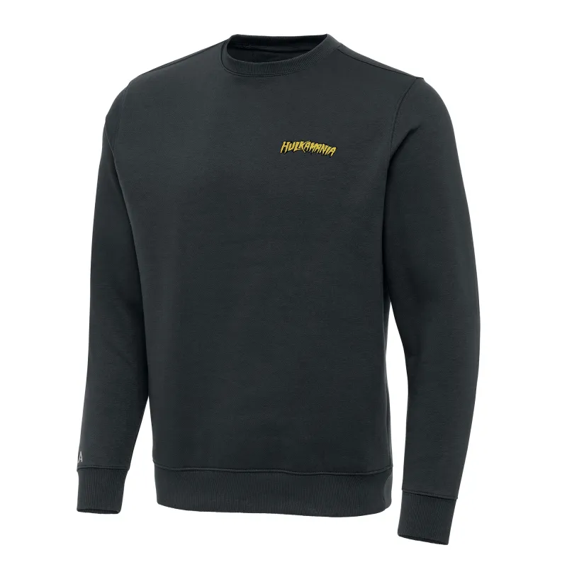 Men's Antigua Charcoal Hulk Hogan Victory Crew Pullover Sweatshirt made by Antigua