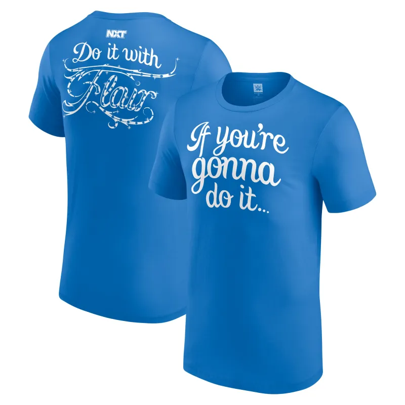 Men's Blue Charlotte Flair NXT Debut Authentic T-Shirt sold by WWE