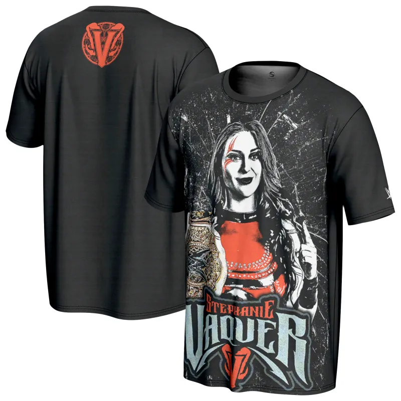 Men's ProSphere Black Stephanie Vaquer Women's World Championship T-Shirt sold by WWE