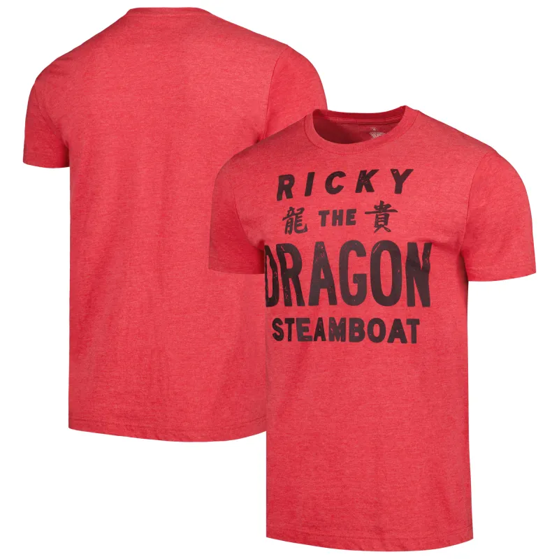 Men's Ripple Junction Heather Red Ricky ''The Dragon'' Steamboat T-Shirt sold by WWE