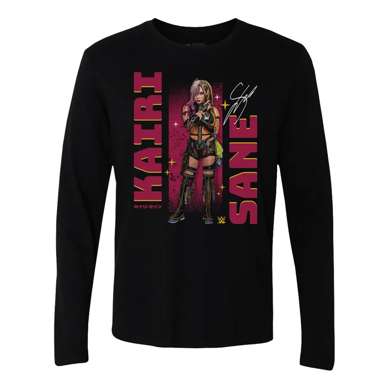 Men's 500 Level  Black Kairi Sane Signature Pose Long Sleeve T-Shirt made by 500 Level