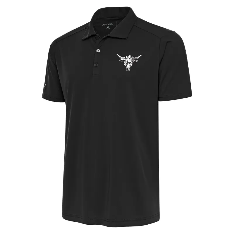 Men's Antigua Heather Black The Rock Tribute Polo sold by WWE