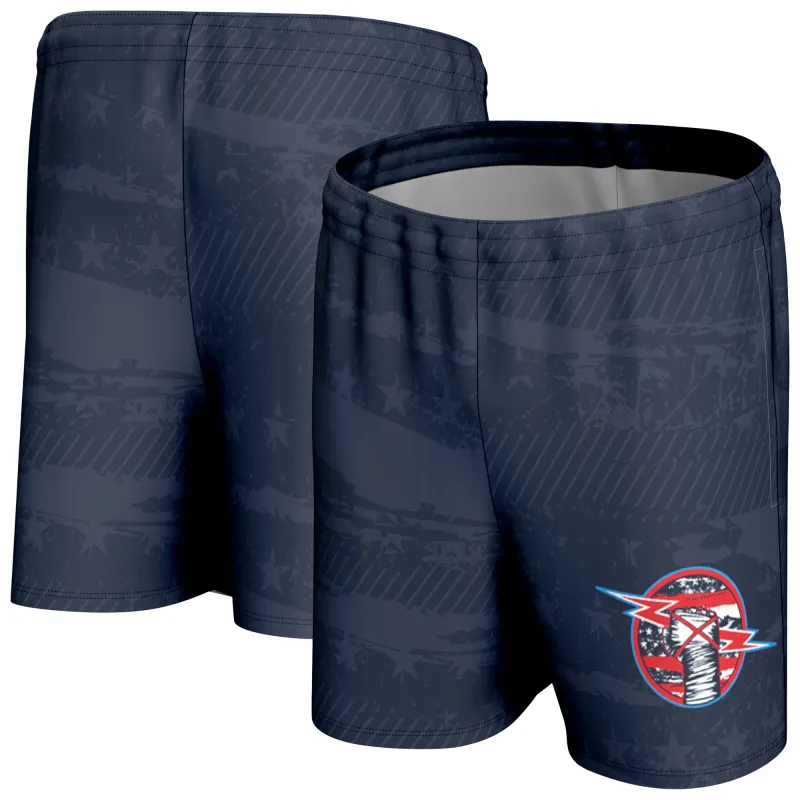 Men's ProSphere Navy CM Punk Americana Shorts made by WWE