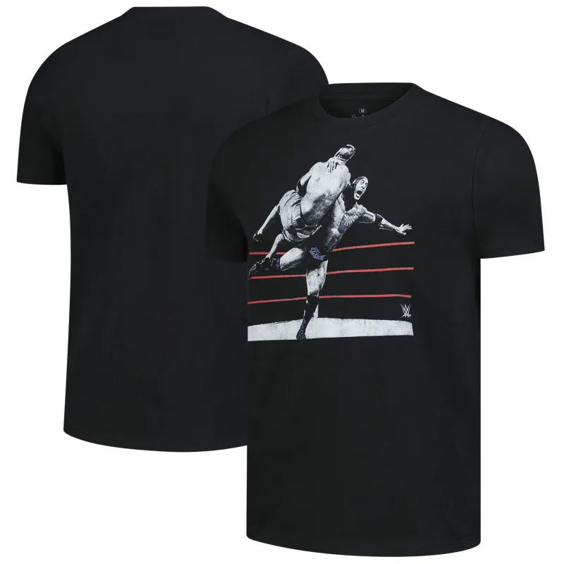 Men's Ripple Junction Black The Rock "Finishing Move" Graphic T-Shirt sold by WWE