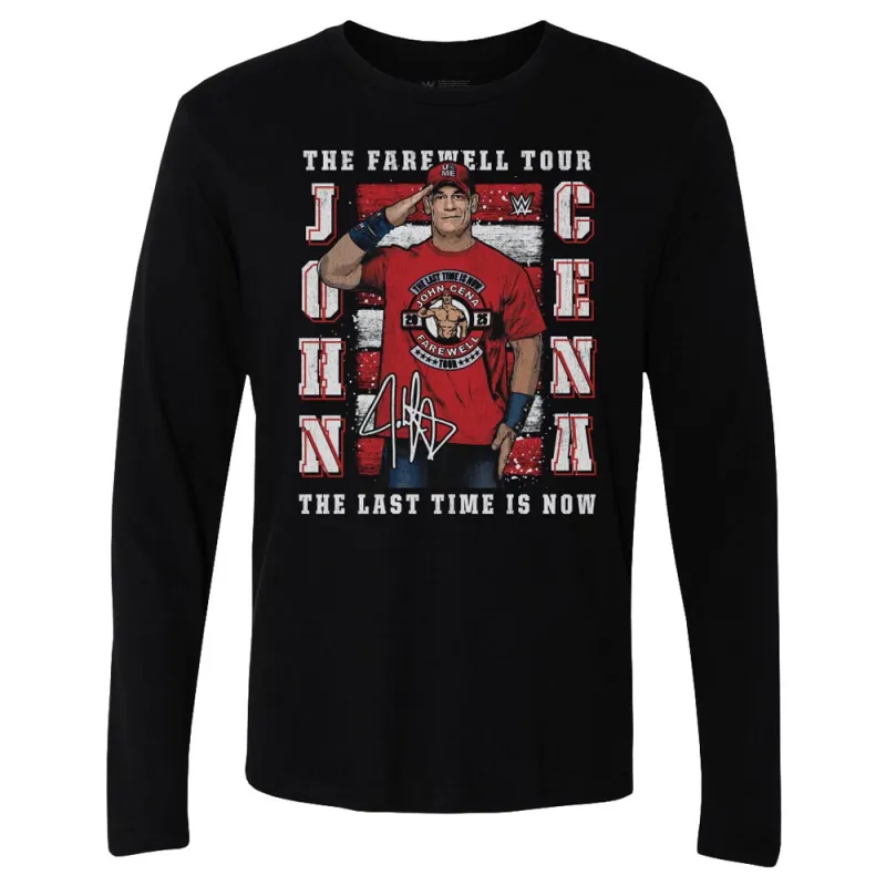 Men's 500 Level Black John Cena Farewell Tour 2025 Long Sleeve T-Shirt made by 500 Level