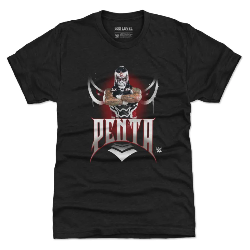 Men's 500 Level Heather Black Penta Spray Paint Tri-Blend T-Shirt sold by WWE