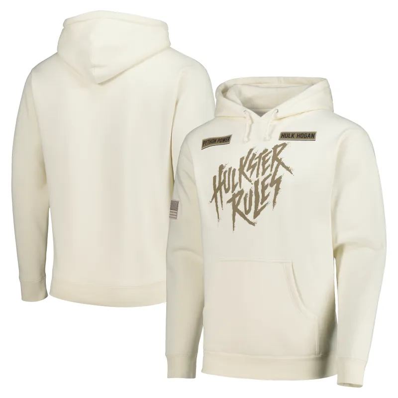 Men's Cream Hulk Hogan Hulkster Rules Bone Hoodie sold by WWE