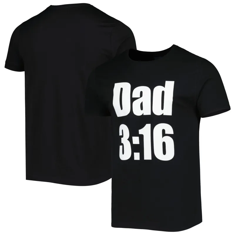 Men's Black "Stone Cold" Steve Austin Dad 3:16 T-Shirt made by WWE