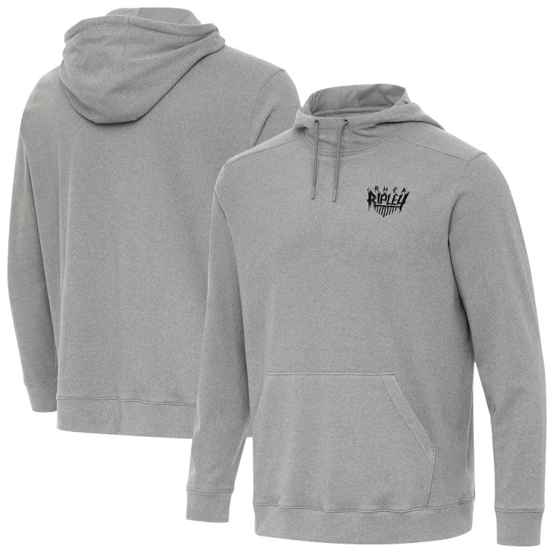 Men's Antigua Heather Gray Rhea Ripley Cloud Hoodie sold by WWE