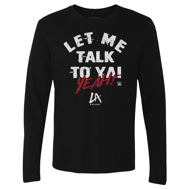 Men's 500 Level  Black LA Knight Let Me Talk To Ya! Long Sleeve T-Shirt made by 500 Level