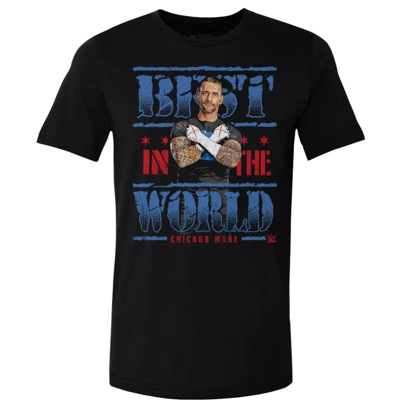 Men's 500 Level Black CM Punk Best in the World T-Shirt sold by WWE