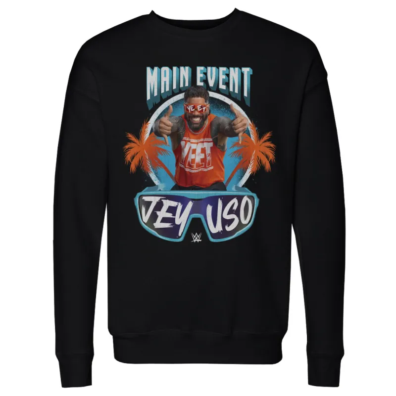 Men's 500 Level Black Jey Uso Main Event Palms Pullover Sweatshirt sold by WWE