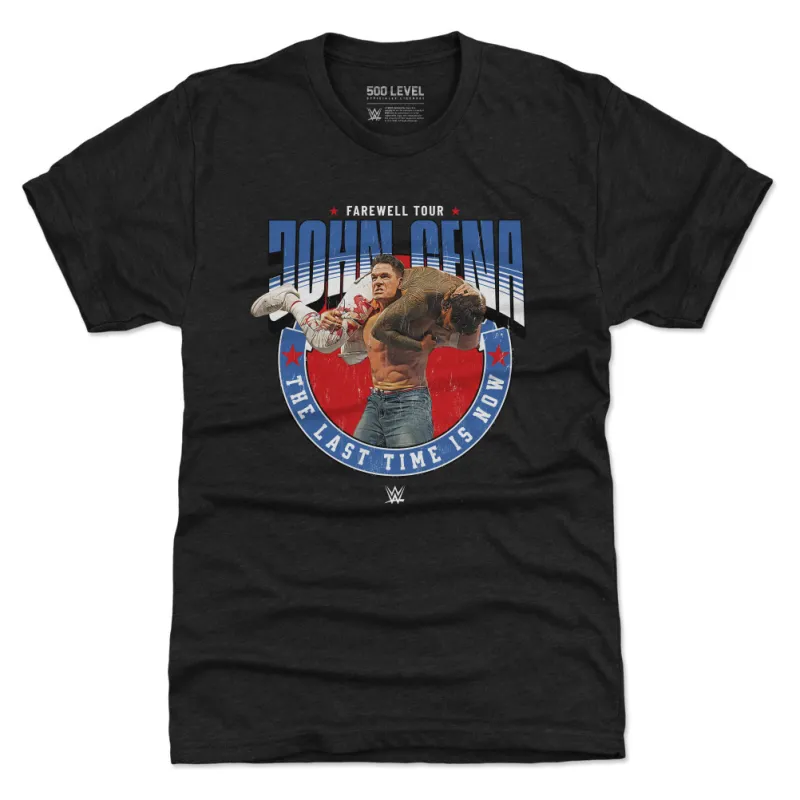 Men's 500 Level Heather Black John Cena The Last Time Is Now Tri-Blend T-Shirt sold by WWE