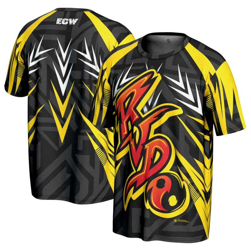 Men's ProSphere Black Rob Van Dam Peace Sign T-Shirt sold by WWE