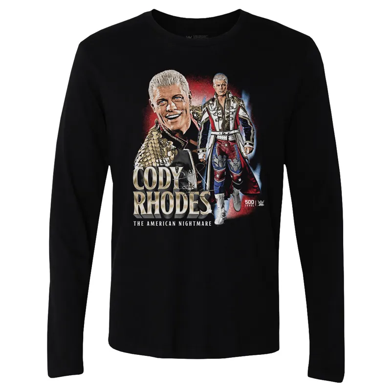 Men's 500 Level Black Cody Rhodes American Nightmare Vintage Long Sleeve T-Shirt made by 500 Level