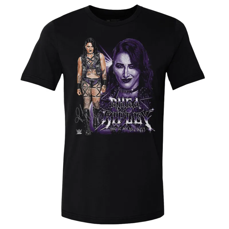 Men's 500 Level Black Rhea Ripley Vintage T-Shirt sold by WWE