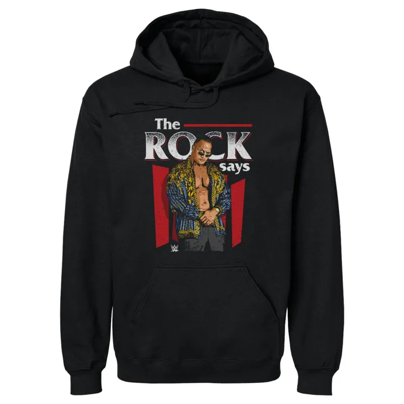 Men's 500 Level Black The Rock Pullover Hoodie sold by WWE