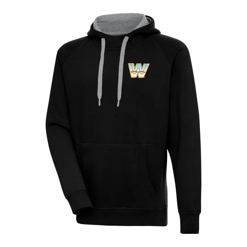 Men's Antigua  Black WWE Victory Pullover Hoodie sold by WWE
