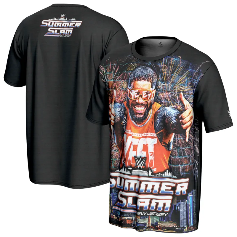 Men's ProSphere Black Jey Uso SummerSlam 2025 T-Shirt sold by WWE