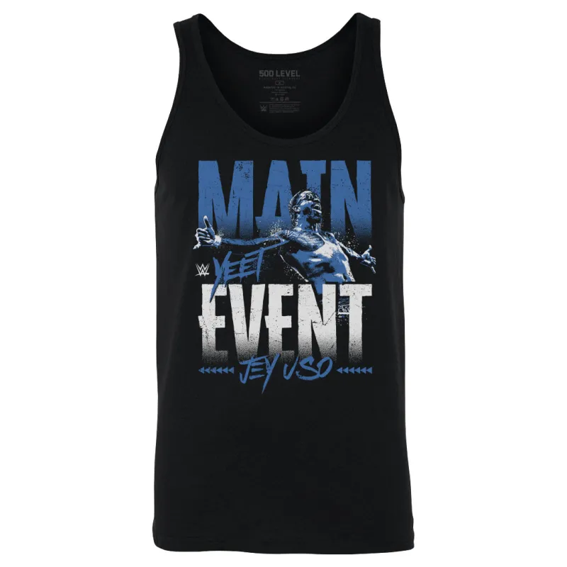 Men's 500 Level Black Jey Uso Main Event Tank Top sold by WWE