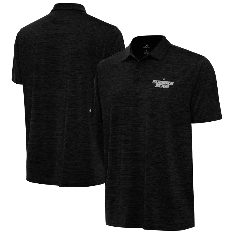 Men's Antigua Heather Black SummerSlam Layout Polo sold by WWE