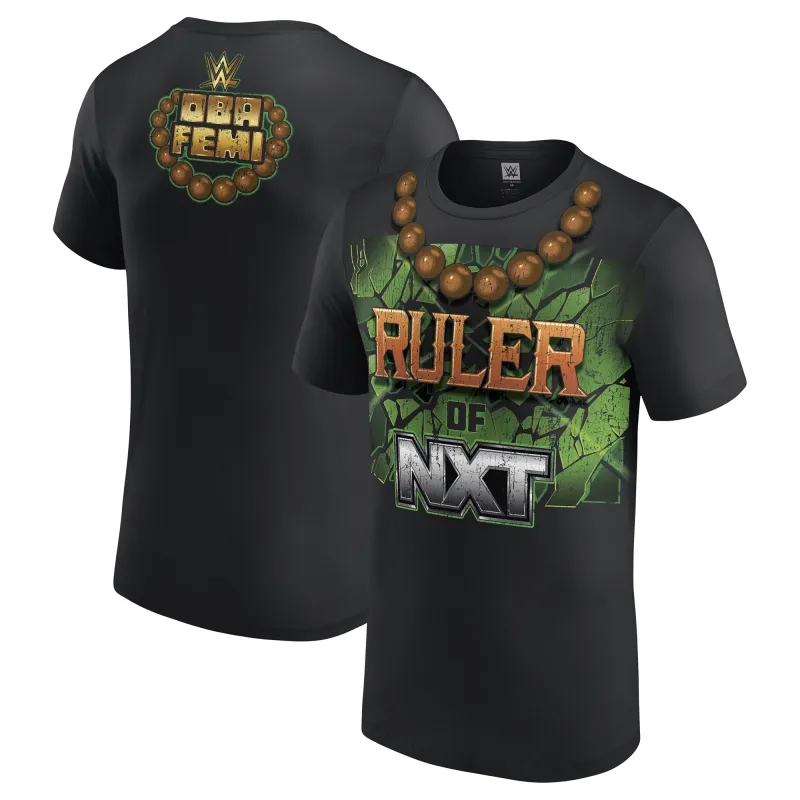Men's Black Oba Femi Ruler of NXT T-Shirt sold by WWE