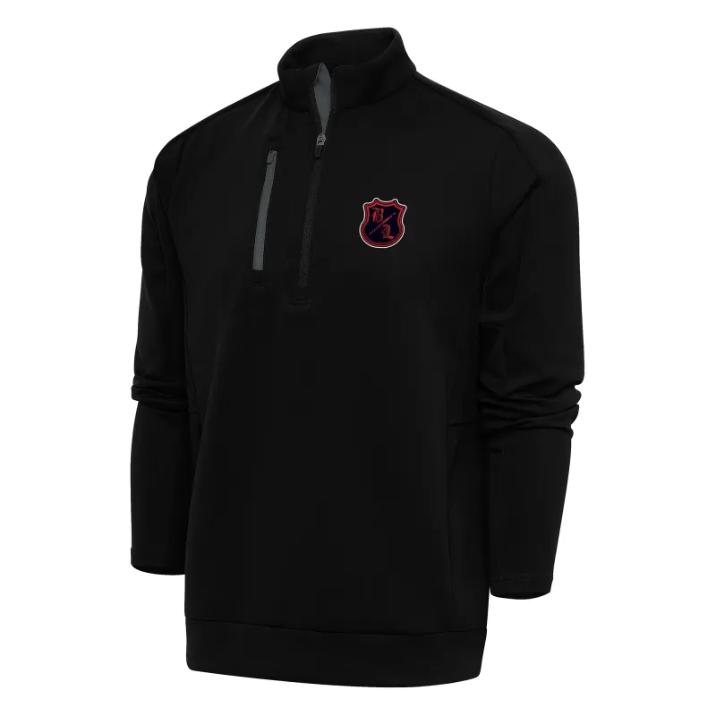 Men's Antigua Black/Charcoal The Bloodline Generation Quarter-Zip Pullover Top sold by WWE