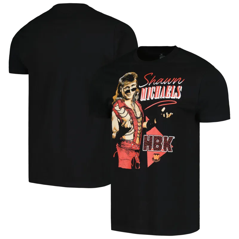 Men's Ripple Junction Black Shawn Michaels HBK Graphic T-Shirt made by Ripple Junction