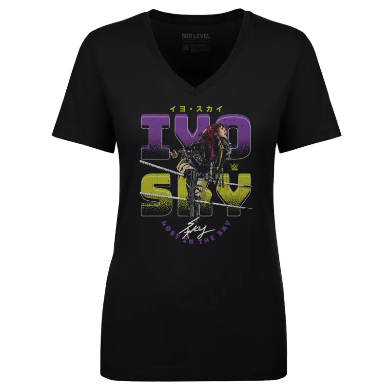 Women's 500 Level Black IYO SKY Ropes V-Neck T-Shirt sold by WWE