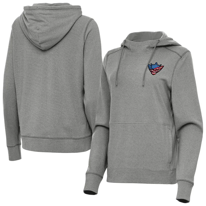 Women's Antigua Heather Charcoal Cody Rhodes Justice Pullover Hoodie sold by WWE