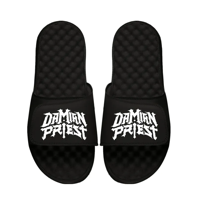 Unisex ISlide  Black Damian Priest Wordmark Slide Sandals sold by WWE