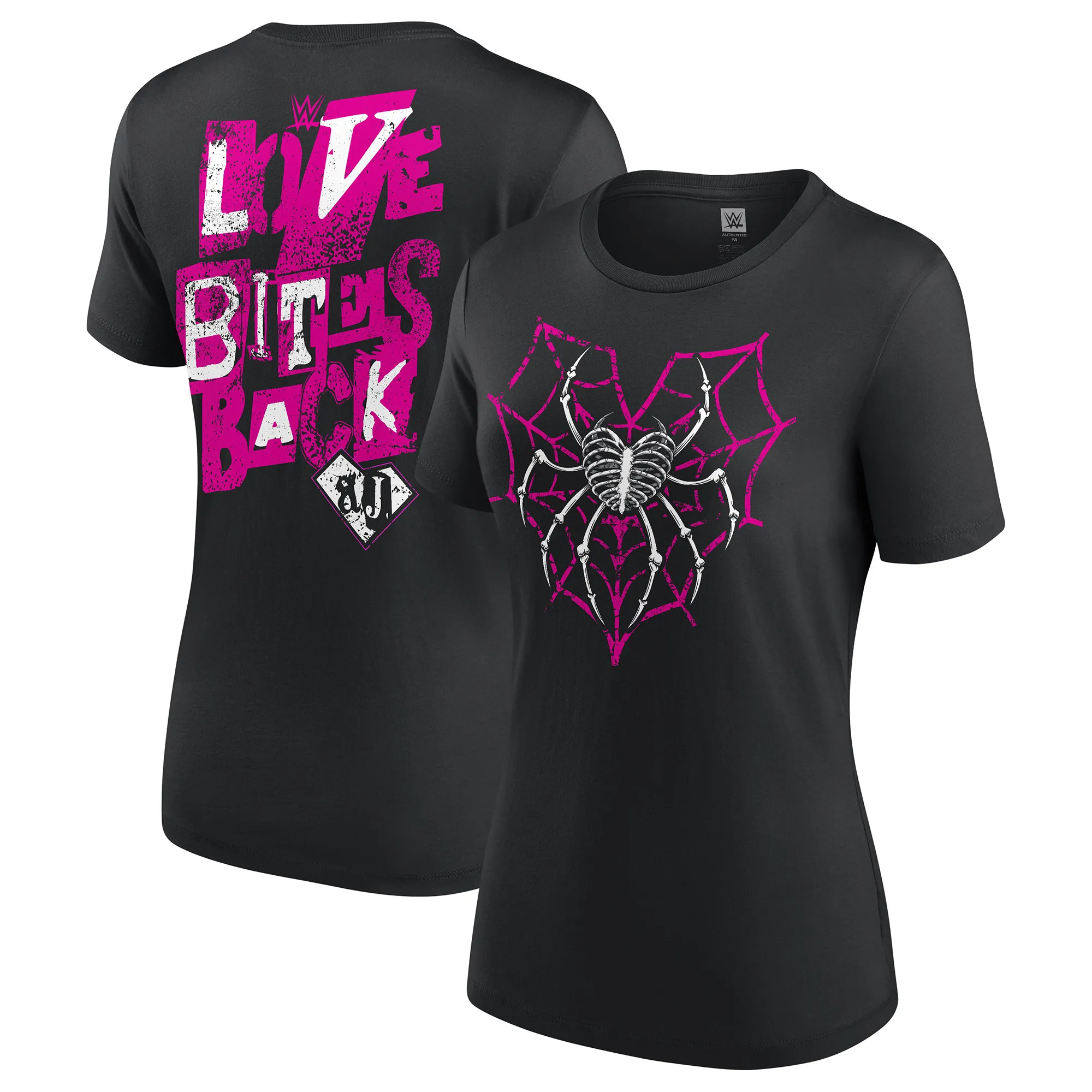 Women's Black AJ Lee Love Bites Back T-Shirt sold by WWE