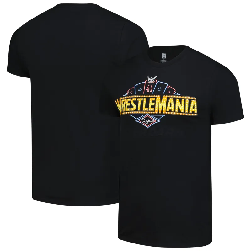 Men's Black WrestleMania 41 Logo T-Shirt sold by WWE