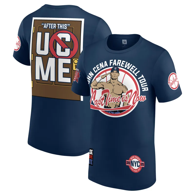 Men's Navy John Cena Farewell Tour 2025 NYC T-Shirt sold by WWE