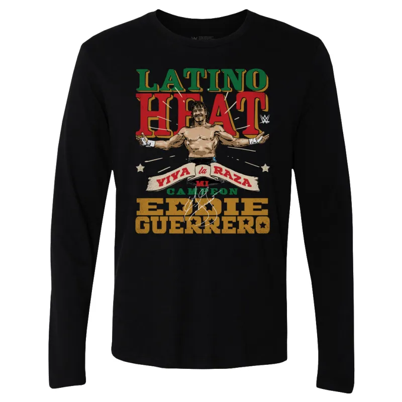 Men's 500 Level Black Eddie Guerrero Mi Campeon Long Sleeve T-Shirt sold by WWE