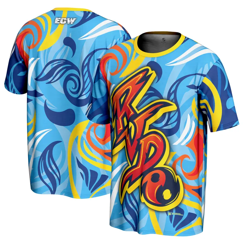 Men's ProSphere Light Blue Rob Van Dam Peace Sign T-Shirt sold by WWE