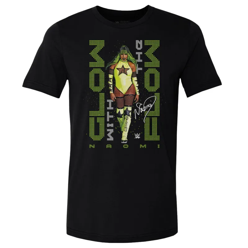 Men's 500 Level Black Naomi Glow With The Flow Pose T-Shirt sold by WWE