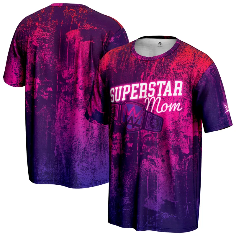 Men's ProSphere Black WWE Mother's Day 2025 Superstar Mom T-Shirt sold by WWE