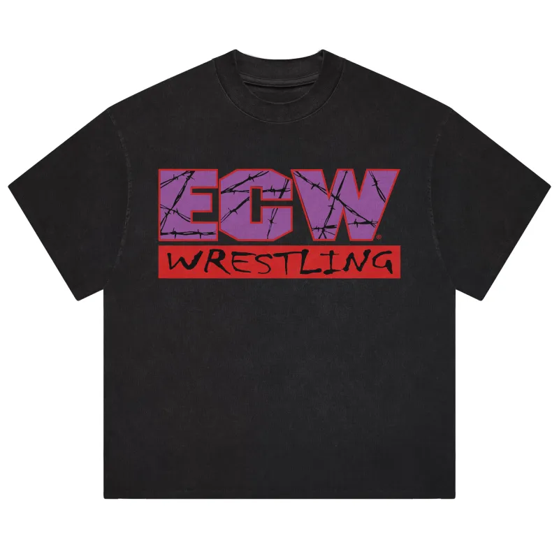 Men's Heather Black ECW Logo Boxy T-Shirt sold by WWE
