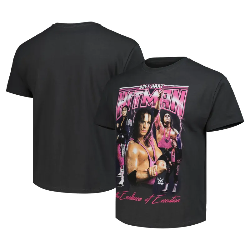 Men's Goodie Two Sleeves Black Bret Hart Excellence T-Shirt made by WWE